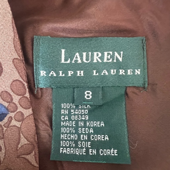 Lauren Ralph Lauren Vintage Floral Silk Chiffon Bias Cut Maxi Dress - Picture 9 of 12